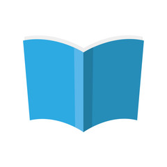 book blue paper open icon. Isolated and flat illustration. Vector graphic