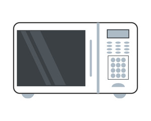 flat design microwave oven icon vector illustration