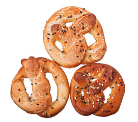 Pretzel isolated on white background.