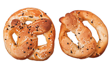Pretzel isolated on white background.