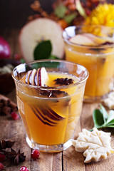 Warm apple cider with spices
