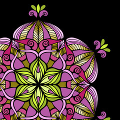 Nice colorful Vector Mandala. Geometric circle element.
