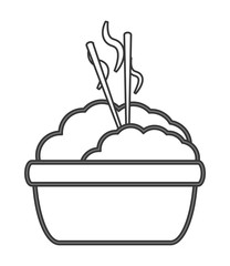 flat design rice with chopsticks icon vector illustration