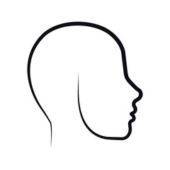 man male head avatar icon. Isolated silhouette and flat illustration. Vector graphic