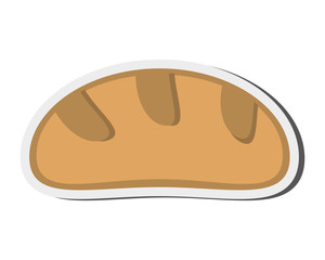 flat design bread loaf icon vector illustration