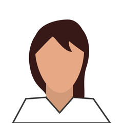 flat design faceless woman icon vector illustration