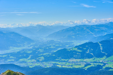 beautiful valleys in the mountains of Austria / Amazing view off the Wilder Kaiser - a hiking area in Europe