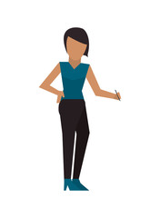 flat design faceless woman icon vector illustration