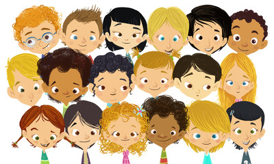 cara de niños felices