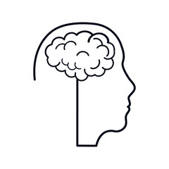 brain male head silhouette idea icon. Isolated and flat illustration. Vector graphic