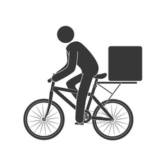 courier bike box icon vector illustration