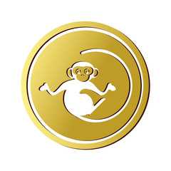 Fototapeta premium flat design single monkey icon vector illustration