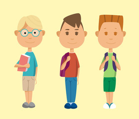 Set of three cute boys.