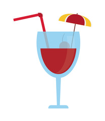 flat design tropical cocktail icon vector illustration
