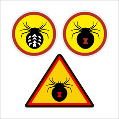 the image of a spider. warning sign