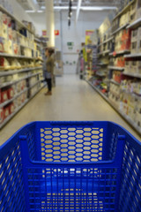 Shopping cart in a supermarket