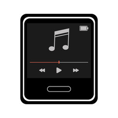 flat design single smartwatch playing music icon vector illustration