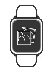 flat design single smartwatch with photograph icon vector illustration