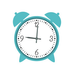 alarm clock traditional time instrument icon. Isolated and flat illustration. Vector graphic