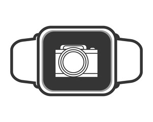 flat design single smartwatch icon vector illustration