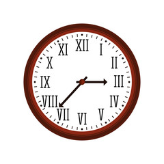 clock traditional time instrument icon. Isolated and flat illustration. Vector graphic