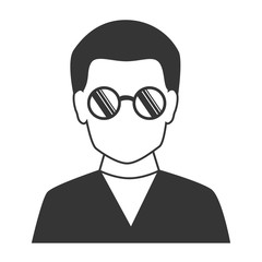 Male profile silhouette icon vector illustration