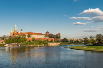 Wawel castle in Krakow, Pland on sunny afternoon