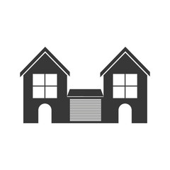 house home silhouette real estate building icon. Isolated and flat illustration. Vector graphic