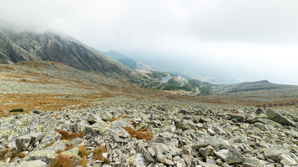 Tatra mountains in Slovakia covered with clouds