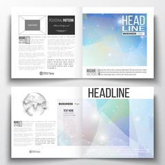 Set of annual report business templates for brochure, magazine, flyer or booklet. Abstract colorful polygonal background, modern stylish triangle vector texture
