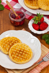 Breakfast Waffles. Selective focus.