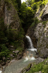 Fototapeta na wymiar Waterfall hike in the Wolfsklamm Stans Tyrol Austria