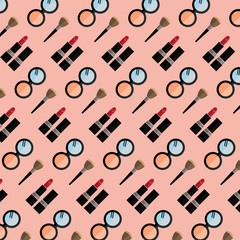 Make up background vector pattern.