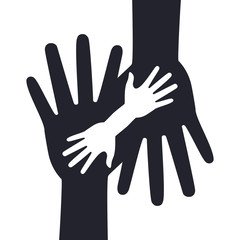 Obraz premium human hand help support icon. Isolated and flat illustration. Vector graphic