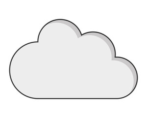 Obraz premium flat design single cloud icon vector illustration