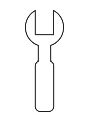 flat design single wrench icon vector illustration