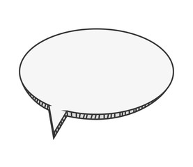 flat design cardboard conversation bubble icon vector illustration