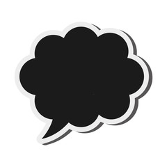 flat design black conversation bubble icon vector illustration