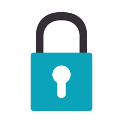 Security yellow padlock, isolated flat icon.