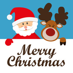 Fototapeta na wymiar Merry christmas card and icons design, vector illustration.