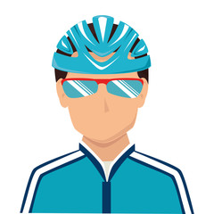 cyclist sunglasses helmet icon vector illustration