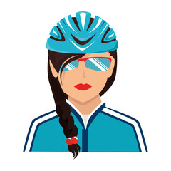cyclist sunglasses helmet icon vector illustration