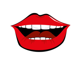 mouth pop art icon vector illustration