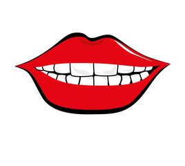 mouth pop art icon vector illustration