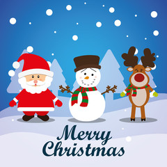 Merry christmas card and icons design, vector illustration.