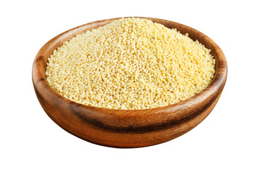 Millet in a wooden bowl