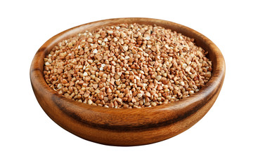 Buckwheat in a wooden bowl