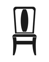 flat design single chair icon vector illustration