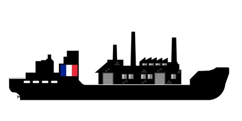 Obraz premium Délocalisation d'une usine française par bateau