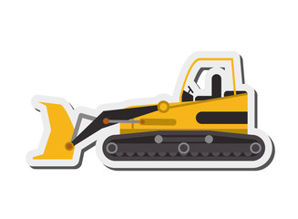 flat design industrial backhoe icon vector illustration
